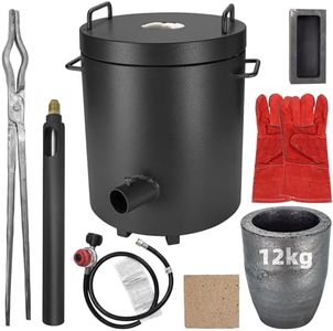 Metal Melting Furnace, 12 Kg Propane Melting Furnace with Crucibles & Tongs Kiln, Casting Refining Smelting for Precious Metals Gold Silver Tin Aluminum Melting Casting Tool