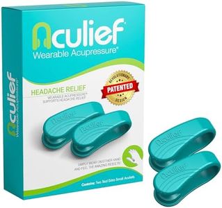 Aculief 2-Pack Natural Headache, Migraine, Tension Relief Wearable, Supporting Acupressure Relaxation, Stress Alleviation, Tension Relief and Headache Relief (X-Small/Teal)