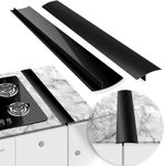 Abulun 2Pack silicone stove gap covers,25"/63cm stove counter gap cover,cooker sides gap filler for oven,heat-resistant cooker gap strips,anti-stain worktop edging strip