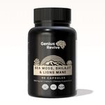 Shilajit, Sea Moss & Lions Mane 3 in 1 Capsules - 1600mg per Serving - 90 Vegan Capsules by GeniusRevive