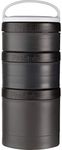 BlenderBottle ProStak Twist n’ Lock Storage Jars Expansion 3-Pak with Removable Handle, Black