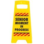 Boxer Gifts Senior Moment Novelty Warning Sign Funny Desk Accessory Hilarious Old Age Retirement Birthday Christmas Secret Santa Gift for Colleague, 11.8cm x 25cm, Yellow