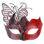 Coddsmz Mysterious Venetian Butterfly Lady Masquerade Halloween Party Mask (Black&red)