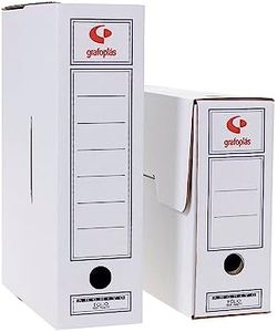 Grafoplás | Pack de 10 Cajas de Archivo Definivo Folio | Cartón Microcanal Impreso | 2 Frentes | Fácil Montaje | Perfecto para Organizar Documentos