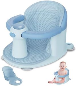 TOSGN Baby Bath Seat for Babies 6 Months & up, Soft Cushions, Non-Slip Baby Bath Seat, Safe & Comfortable Baby Bath Support, for Bathtub/Living Room/Shower Room (Blue)