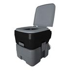 Reliance Products Flush-N-Go 3320 Portable Flushing Toilet 2.5 Gal, black/grey/white (9233-20) Color may vary