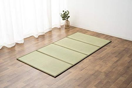 EMOOR Tatami Matelas Japonais 100 x 200 cm Naturel Jonc Herbe (Non Teint), Tapis de Sol Igusa Pliable Couchage Futon Japonais Matelas Méditation Yoga Zen