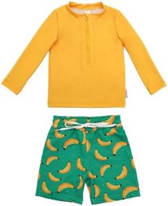 ALVABABY Long Sleeve Rashguards, Baby/Toddler Boys' Rash Guard Sets,Boy Swimsuit UPF 50+ Sun Protection Two Piece Bathing Suit ST-R09-2-3T