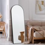 Oikiture Full Length Mirror 166 x 60cm Arch Floor Mirror Standing Mirror for Home Entry and Living Room Black