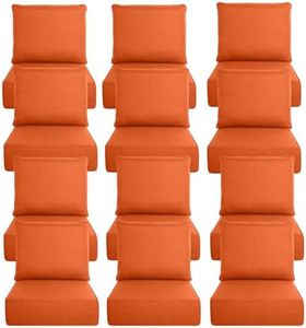 Luxury 6" Thick Outdoor Cushion Set 12 - 24x24 Patio Furniture Cushions with 28D High-Density Foam, Water-Resistant & Fade-Resistant Fabric, Removable Covers for Patio Furniture Sofa Couch -Orange