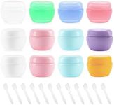 Plastic Small Travel Containers for Toiletries TSA Approved Leakproof Refillable Cosmetics Makeup Jars with Lids Cream Sample Makeup Lids Makeup Sample Containers BPA free Container (20g/20ml,12 PCS)