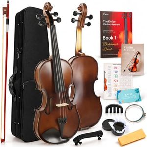 Kmise Teacher Approved 4/4 Full Size Violin Starter Kit for Adults Beginners Students, Tough Jujube Wood Acoustic Violins, Fiddle Bundle with Case, Bow, Rosin, Strings, Shoulder Rest & Guide