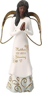 Pavilion Gift Company Mother You are A Blessing-5.5 Inch African American Praying Collectible Resin Angel Figurine, 5.5", White
