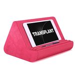 Soft Tablet Stand Pillow with Pocket,Tablet Cushion Stand,Adjustable 3 Viewing Angle,Lazy Holder Stand for Bed Sofa,Compatible with iPads Tablets eReaders Smartphones Books Magazines（Rose red）