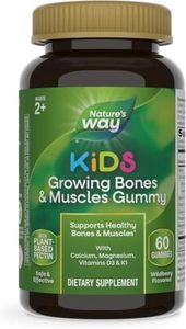 Nature’s Way Kids Growing Bones & Muscles, Calcium & Vitamin D, Ages 4+ Wildberry Flavor, 60 Gummies