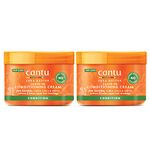 Cantu Shea Butter for Natural Hair Leave in Conditioner Repair Cream 12 Oz (Pack of 2)