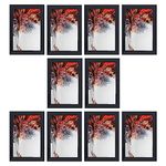 (Set of 10) Classic Design 4 x 6 Inches Photo Frame with Glass Front Window Black Colour Wooden Frame Sleek Design Amazing Collection Of Small Picture Frame For Home Office (Wall Hanging and Tabletop)