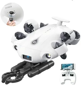 【2024 New】FIFISH V-EVO 4K60FPS Underwater Drone with Robotic Arm, with Removable SD Card, QYSEA AI Vision Lock 360° Omnidirectional Movement Underwater ROV with Depth Hold, Portable Robot with VR Control