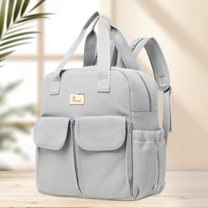 R for Rabbit Caramello Breezy Baby Diaper Bag with Changing Mat for Mother, Waterproof, Large Capacity Multifunctional Maternity Bag for Travel Nursing Backpack for Moms (Grey)