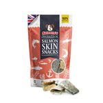 SKIPPER'S Salmon Skin Snacks Dog Treats - Gently Air Dried 100% Salmon Skin Chews Good for Cleaning Teeth, Essential Omega 3 Oils, Hypoallergenic, Wheat & Gluten Free Fish Treats for Dogs | 35g