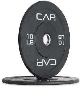 CAP Barbell Budget Olympic Bumper Plate Set with White Logo, Black, 10 lb Pair