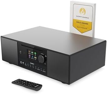 Internet Radio with DAB+ and CD Player | 120W 2.1 Stereo System with Inbuilt Subwoofer | Bluetooth Enabled | Spotify Connect & Podcasts | FM Radio| LED Colour Display | MAJORITY Quadriga (Black)