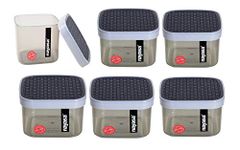 Nayasa Plastic Fusion Containers 550Ml, Set Of 6, Grey, (Np3119_Grey), Blue-Green