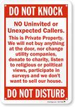 SmartSign Plastic Sign, Legend"Do Not Knock-Do Not Disturb", 10" High X 7" Wide, Red on White