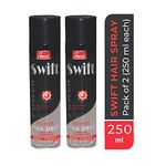 Simco Swift Mega Strong Power Hair Spray (Combo Pack of 2, 250ml each) | No Stickiness No Flacking, Strong Hold | Best Hair Spray for Men & Women