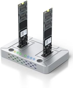 M.2 NVMe SATA SSD Cloner : Coolpie CR220 Dual-Bay Offline Clone M.2 Duplicator, Tool-Free 20Gbps USB3.2 Gen2*2 M.2 Docking Station for SSDs 2230/2242/2260/2280/22110