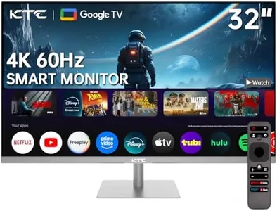 KTC 32 Inch 4K Smart Monitor with Google TV System 3840 * 2160P Netflix Licensed Type C 65W PD Speakers 5W*2 Dolby Audio Hey Google Voice Remote HDR WiFi Bluetooth VESA Tiltable 32 in Smart TV