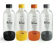 Mr. Butler BPA Free PET Bottle 1000 ml, Pack of 4 (Orange, Yellow, Grey, Black)