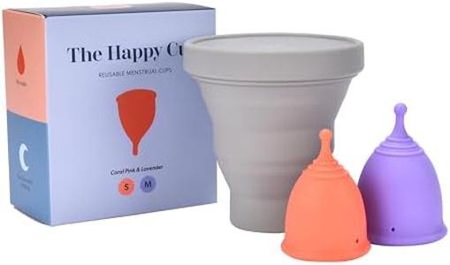 Hawwwy Soft Menstrual Cups - Reusable Soft Period Cup for Odor-Free Periods - Comfortable Silicone Cup for Sensitive Bladder, Cramping, and Discomfort - 2-Pack, Medium and Small Size - Lilac and Pink