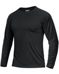 Boladeci Rash Guard Men Long Sleeve T-Shirts UPF 50+ Sun Protection Clothing UV Tees Shirts for Men Summer Sport Fishing Running Swiming (Black)