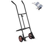 GiantexUK Oil Drum Hand Truck, Drum Transport Trolley with EVA Handles, Rubber Wheels & Hook, 545KG Load Capacity, Heavy-duty Metal Sack Barrow Cart for Factory Gas Station Warehouse, Black