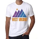 Men's Graphic T-Shirt Mountain West Virginia Eco-Friendly Limited Edition Short Sleeve Tee-Shirt Vintage Birthday Gift Novelty White 3XL