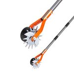 Walensee Wheel Rotary Edger, 69.7 Inch Hand Manual Edger Lawn Tool with Adjustable Stainless Steel Handle, Trimming Grass Weed Edger with Cushion Grip for Garden Sidewalks Driveways and Landscaping