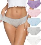 Altheanray Womens Underwear Cotton Seamless Soft Hipster Panties Ladies Mid Rise Bikini, Light Colors, Medium