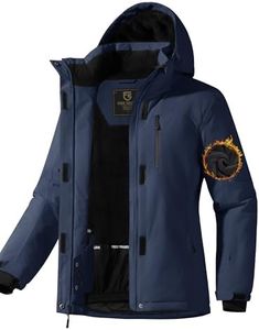 FREE SOLDIER Women's Waterproof Ski Snow Jacket Fleece Lined Warm Winter Rain Jacket with Hood Fully Taped Seams