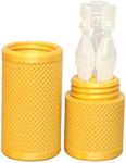 Znet3D Eye Drop Vial Holder & Travel Carry Case - Securely Holds Three (3) Single-Use Vials - Screw-On Lid, Knurled Pattern - Keep Vials Safe & Secure While Traveling (Gold)