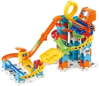 VTech Marble Rush Speedway, Construction Toys for Kids with 5 Marbles and 70 Building Pieces, Electronic Marble Run, Colour-Coded Building Toy, 4 Years +, English Version