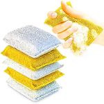 SPONGENATOR Kitchen Scrubbing Sponges - Heavy Duty Non-Scratch Scrubbing Cleaner Sponges in 2 Colors - Multi-Surface Non-Metal Dish Scouring Scrubbers for Fast Cleaning (Gold & Silver, 6)