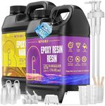 Epoxy Resin Kit 1.2 Gallon, Newly Formulated Crystal Clear Epoxy Resin, Bubble Free, Anti Yellowing Art Resin for Casting, DIY, Resin Art, Resin Epoxy Molds, Jewelry, Easy to Use 1:1 Mix