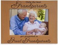 Only the Best Grandparents get promoted to Great Grandparents Engraved Natural Wood Picture Frame, Grandma Grandpa Gifts, Grandparents Day Gifts, Mother's Day, Father's Day (5" x 7" Horizontal)