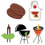 Pretty UR Party Barbecue Theme Paper Cutouts for Birthday Parties, Barbeque Party Supplies décor, BBQ Birthday Party Decoration Cut-Outs (10 pcs)