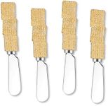 Mr. Spreader 4-Piece Matzah Hand Painted Resin Handle with Stainless Steel Blade Cheese Spreader, for Food Lover, Cheese Lover, Everyday Use, Gifts, Party, Holiday, Wedding and Birthday