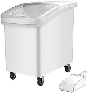 WELKOR Ingredient Storage Bin,31 Gallon Dispenser Bin with Scoop for Dry Food, Sugar, Baking Supplies,Kitchen Rice Cereal Flour Bin,BPA Free,Pet Food Storage Container,Dog Cat Birds Food (31 Gallon)