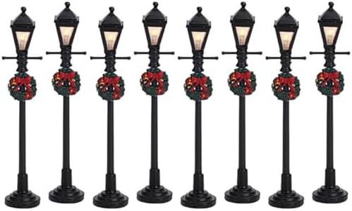 Lemax Gas Lantern Street Lamp, Set of 8, Battery Operated (4.5V) #64500