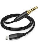 Wahbite Lightning to 3.5mm Audio Cable Compatible with iPhone 14/13/12/11/XR/XS/X/8/7/6 Plus/SE 2, iPad