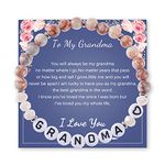 Grandma Gifts Natural Stone Bracelet for Women Mothers Day Gifts for Grandma Grandmother Christmas Birthday Present for Nana Granny from Granddaughter Grandson - To My Grandma Bracelets